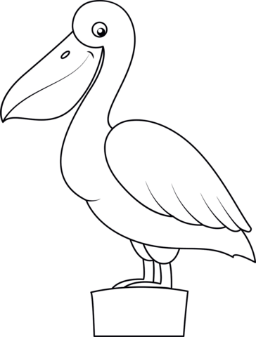 Cute Pelican Coloring Page